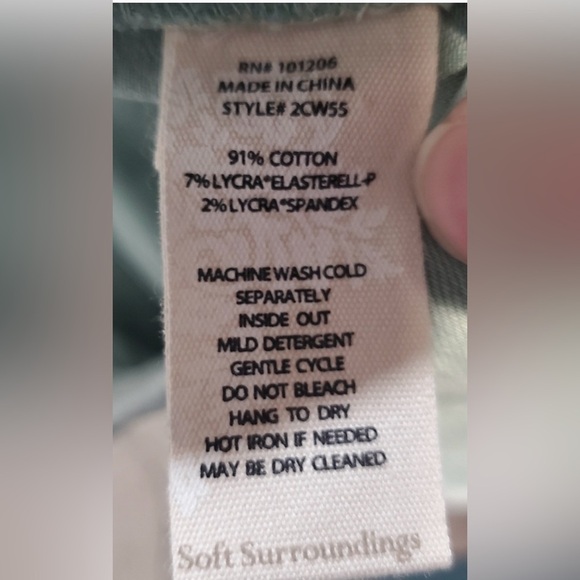 Soft Surroundings Green Ankle Cropped Jeans - Picture 7 of 7